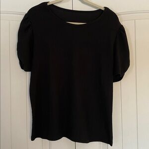 SHEIN Black Ruffle Sleeve Blouse